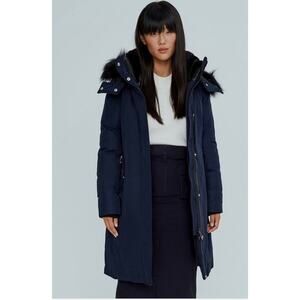 Kristel Noize, Winter Parka Faux Fur Trim, Electric Blue, XL Warm Woman's Jacket